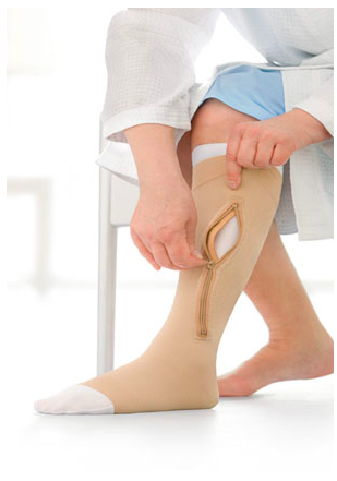 Jobst Ulcercare Therapeutic Open Toe Knee High Stocking with Zipper and  Liner - 40mmHg Compression