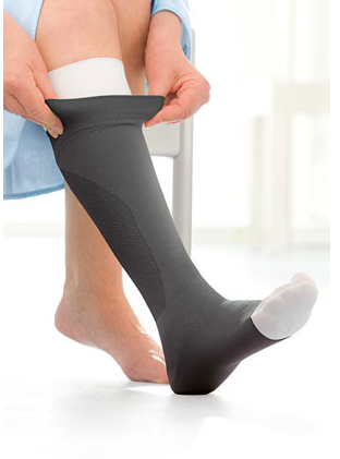 Jobst Ulcercare Therapeutic Open Toe Knee High 40 mmHg Compression Stocking  and Liner
